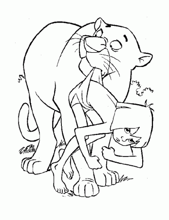 coloring pages - Cartoon » The Jungle Book (987) - Mowgli and Bagheera