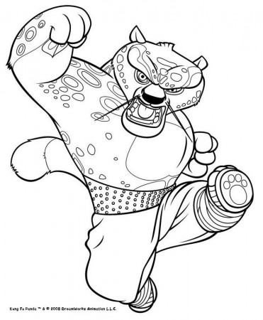 KUNG FU PANDA coloring pages - Tigress ready to fight