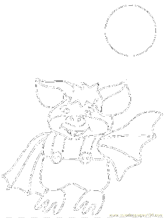 Coloring Pages Bat9 (Mammals > Bats) - free printable coloring 