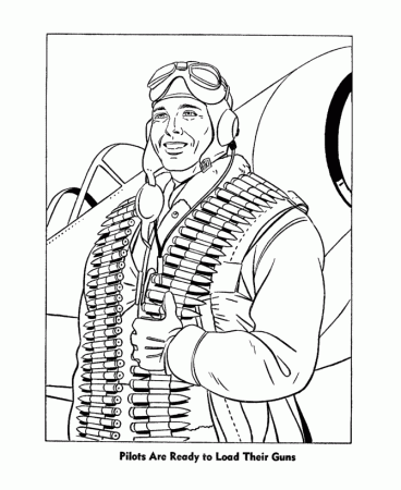 Veterans Day Coloring Pages - Navy Pilot Veterans Coloring Page 