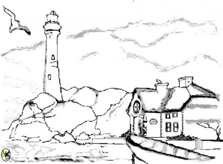 PRINTABLE Countries coloring pages - Lighthouse