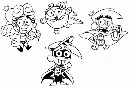Coloring page The Fairly Oddparents : Timmy, Cosmo, Wanda, Poof 10