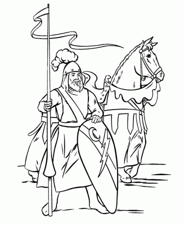 BlueBonkers - Medieval Knights in Armor Coloring Sheets - Knight 