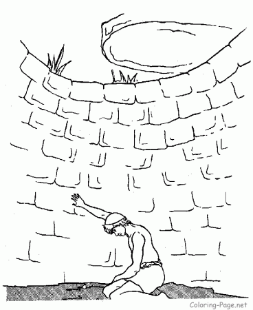 Bible Coloring Page - Joseph in Well