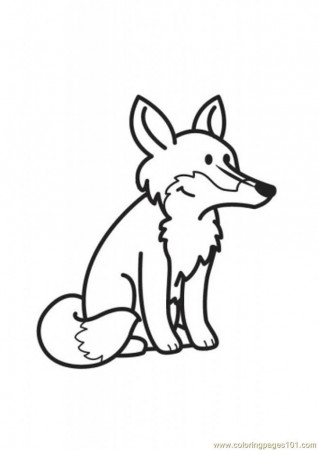 Coloring Pages Zorro fox siting (Mammals > Fox) - free printable 