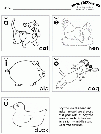 Vowel Sound Coloring Pages 8 | Free Printable Coloring Pages