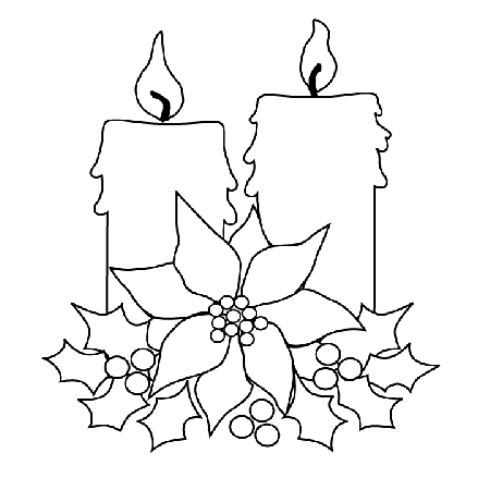 Christmas Candles Picture - Christmas Candles Coloring Page