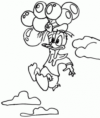 Free Cartoon Disney Donald Duck Colouring Pages For Kids & Boys #