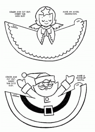Free Christmas Cut Outs Printable Coloring Pages