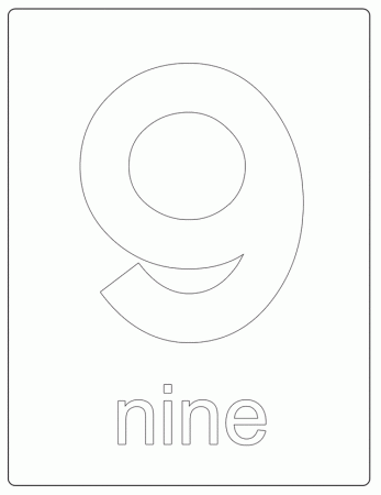 Number 9 - Free Printable Coloring Pages