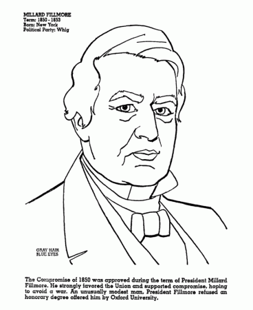 USA-Printables: US Presidents Coloring Pages - President Millard 