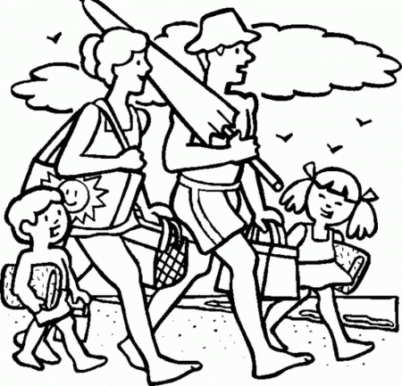 Family Summer Coloring Pages - Kids Colouring Pages