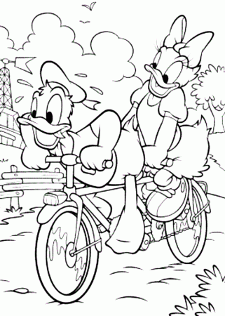 Donald and Daisy as Hawaiian Coloring Page - Disney Coloring Pages 
