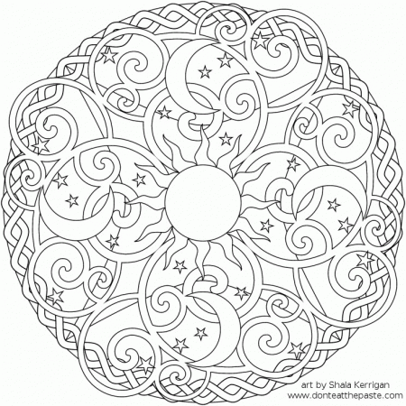 Celestial Sun Moon Stars Coloring Pages - Free Printable Coloring 