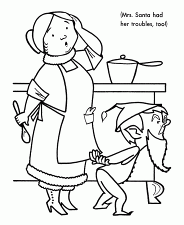 Santa's Helpers Coloring Pages - Mrs. Claus had problems Coloring 