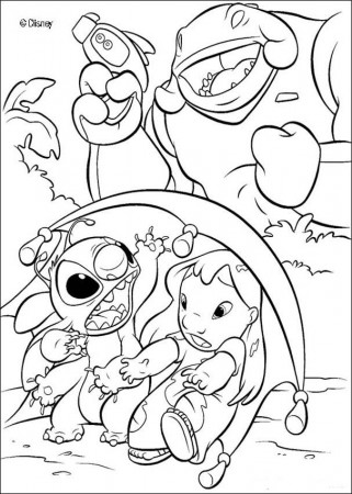 Lilo and Stitch coloring pages - Lilo, Stitch and captain Gantu