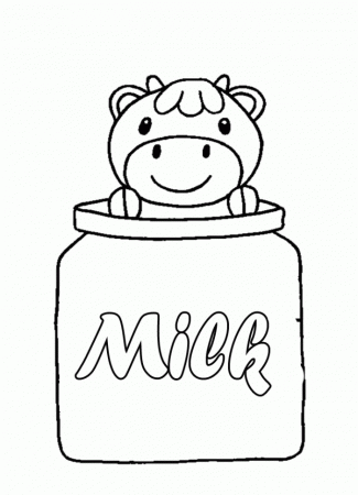 A Bottle Of Cow Milk Sweet Coloring Pages - Food Coloring Pages 