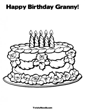 Pin Candleshappy Birthday Granny 7happy 7 Coloring Page Cake on 