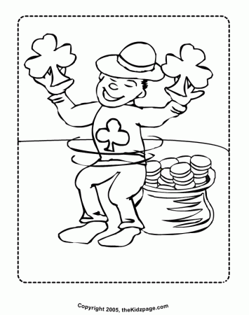 St. Patrick's Day Leprechaun 2 - Free Coloring Pages for Kids 