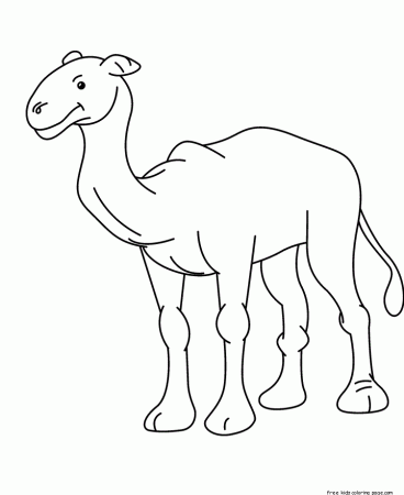 Printable animal Baby camel Coloring page for kids - Free 