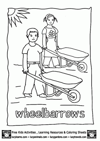 Garden Coloring Pages Wheelbarrow,Lucy Garden Coloring Pages 
