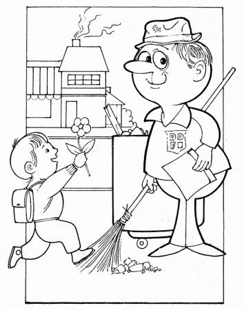 Janitor - free coloring pages | Coloring Pages