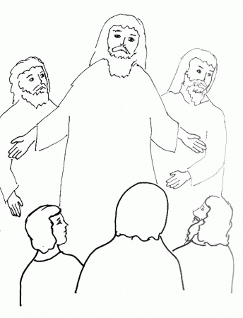 Bible Story Coloring Page for the Transfiguration of Jesus | Free 