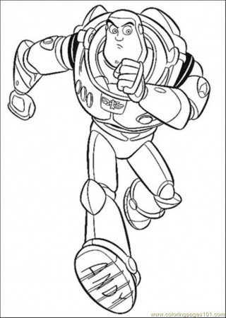 Coloring Pages Buzz Is Running (Cartoons > Toy Story) - free 