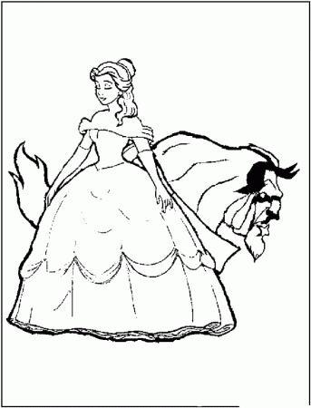 Disney Beauty and The Beast Coloring Page | Kids Coloring Page