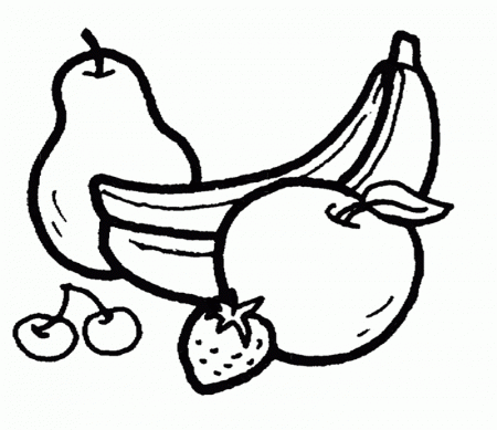 Fruit Coloring Pages : Bananas And Other Fruits Coloring Page Kids 