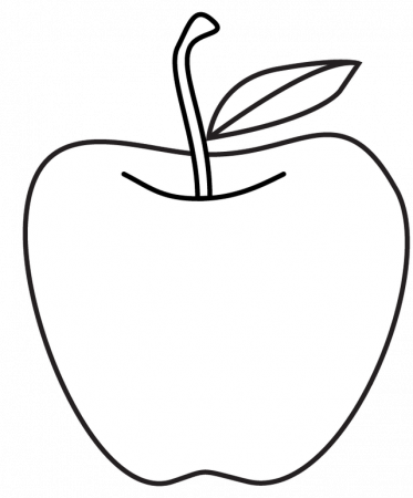 Free Apple Digital Stamp (Blackline Clip Art Image)