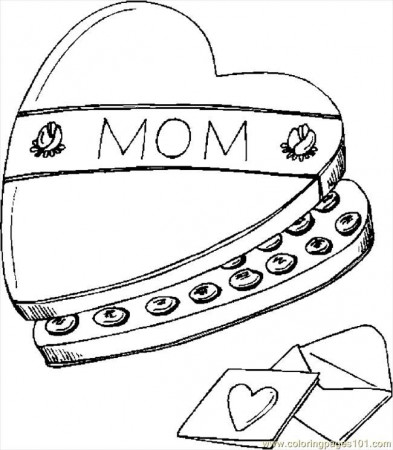 printable coloring page chocolates for mom education mothers 
