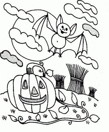 Spooky Halloween With Hello Kitty Coloring Page |Halloween 
