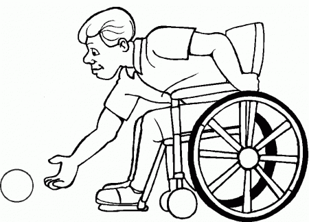 Printable Competition Match Bowling In Disabled Day Coloring Pages 