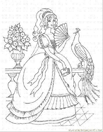 Coloring Pages Beautiful Princess (Peoples > Royal Family) - free 