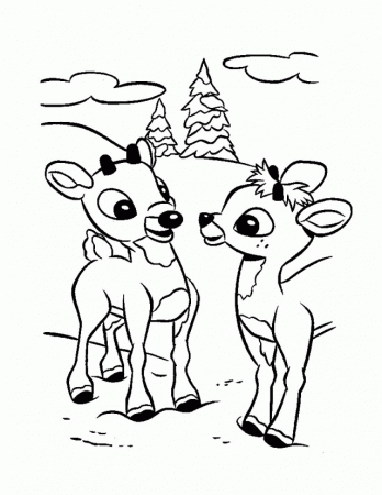 Santa 39 S Reindeer Coloring Pages Christmas Reindeer Fawns 