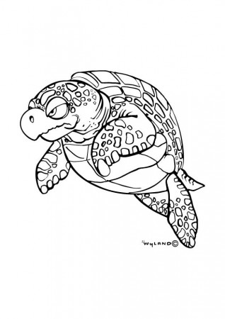 Coloring page sea turtle - img 9016.