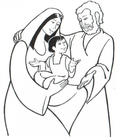 Holy Family Coloring Page - HD Printable Coloring Pages