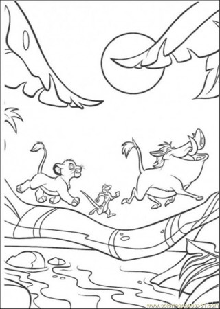 Coloring Pages Walking Under The Moon (Cartoons > The Lion King 