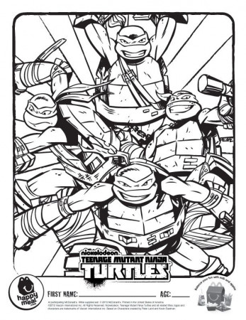Ninja Turtle Face Coloring Page Images & Pictures - Becuo