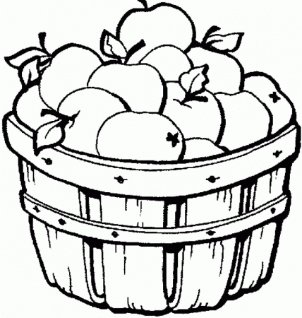 apple basket coloring pages