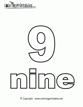 Number Nine Coloring Page A Free Math Coloring Printable 170871 