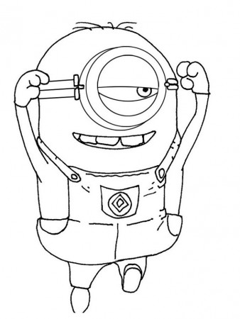 Funny One Eye Minion Despicable Me Coloring pages for kids 