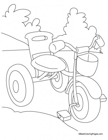 Kids tricycle coloring page | Download Free Kids tricycle coloring 