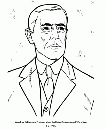 USA-Printables: President Woodrow Wilson coloring page - 28th 