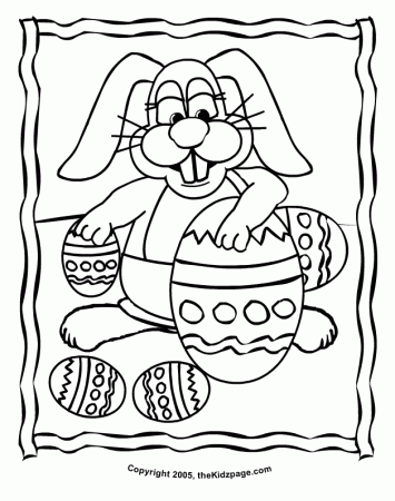 Easter Bunny and Eggs Free Coloring Pages for Kids - Printable 