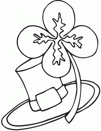Four Leaf Clover Interesting Coloring Page - Spring Day Coloring 