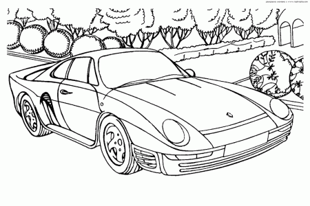 Free Printable Porsche coloring page for kids | coloring pages