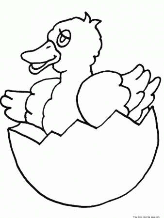 Printable duckling coloring pages kindergarten for kids - Free 