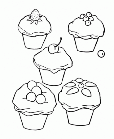 Pin Cupcake Coloring Pages Set 2 Picture Cake